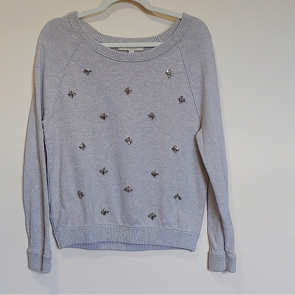 🩵 3 for $12 🩵 LOFT Women’s Medium Sweater with Gems/sparkle - Cotton/Rayon
